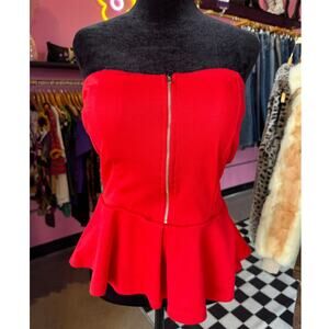 Vintage Y2K Body Central Strapless Peplum Top Size Large